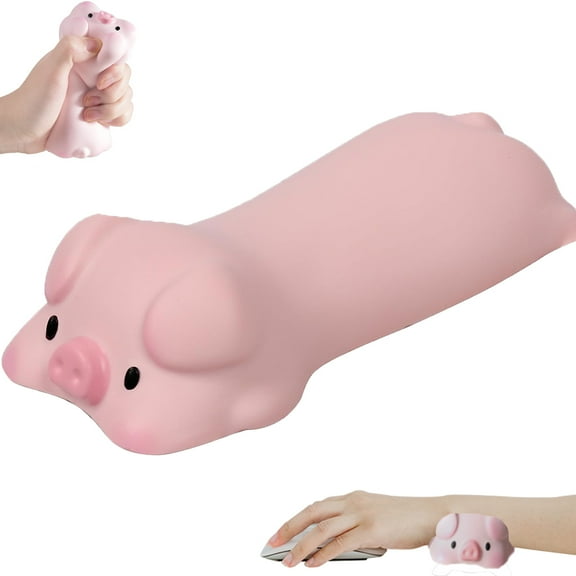 Cute Wrist Rest Support for Mouse Computer Laptop Arm Rest for Desk Ergonomic Slow Rising Squishy Toys, Pink Pig