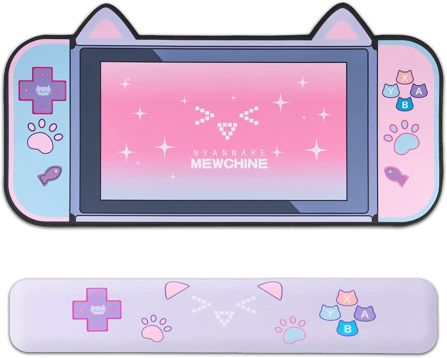 Cute Wrist Rest Supports Mouse Pad Set-non-slip Rubber Base and Lightweight Memory Foam Keyboard and Mouse Wrist Rest