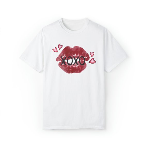 Cute XOXO Lip Kiss Shirt Valentine Shirt, Comfort Colors Valentine Shirt