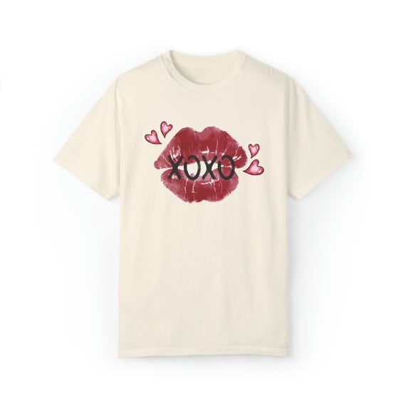 Cute XOXO Lip Kiss Shirt Valentine Shirt, Comfort Colors Valentine Shirt