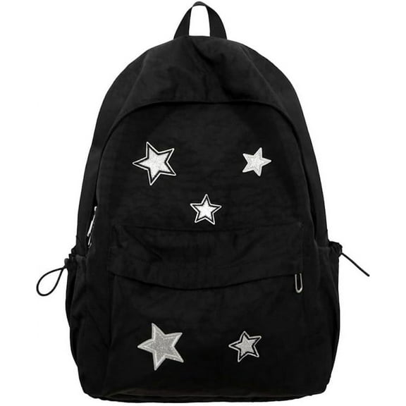 Cute Y2K Aesthetic Backpack Stars Pattern Preppy Backpack Laptop Backpack Back to College Supplies (Blue,One Size)