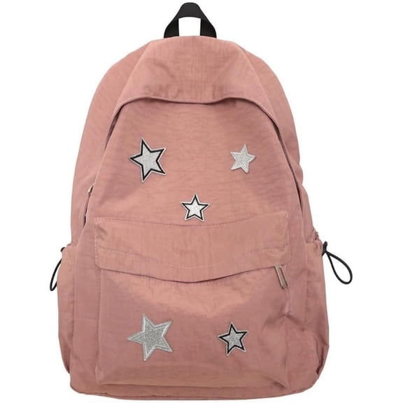 Cute Y2K Aesthetic Backpack Stars Pattern Preppy Backpack Laptop Backpack Back to College Supplies (Blue,One Size)