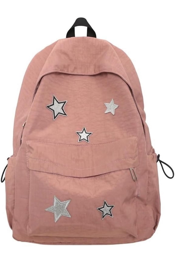 Cute Y2K Aesthetic Backpack Stars Pattern Preppy Backpack Laptop Backpack Back to College Supplies (Blue,One Size)
