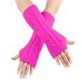 thumbnail image 1 of Cute Y2K Clothes Yigetop Women's Winter Solid Dough Half Finger Warm Knitting Wool Gloves Arm Warmers Women Hot Pink one Size, 1 of 4