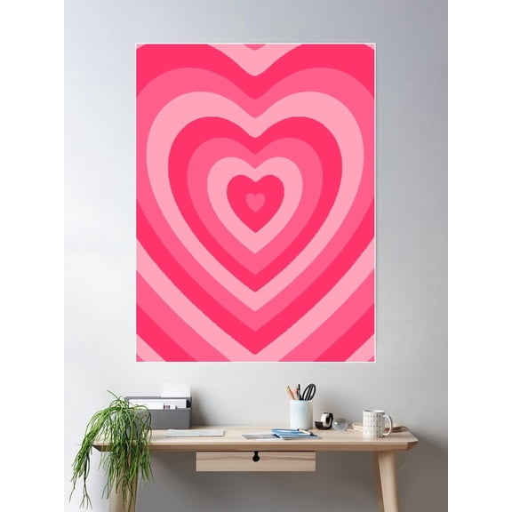 Cute Y2K/Soft Girl Heart Pattern Poster Wall Art, Modern Wall Decor For Living Room Bedroom, 12x18 UNFRAMED