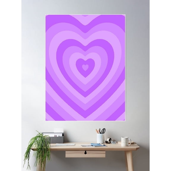 Cute Y2K/Soft Girl Heart Pattern Poster Wall Art, Modern Wall Decor For Living Room Bedroom, 16x24 UNFRAMED