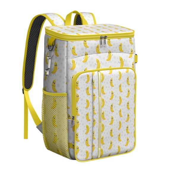 Cute Yellow Banana Design Cooler Backpack - 20L Insulated Picnic & Beach Backpack with Long-Lasting Temperature Control, Lightweight & Durable for College Students & Families