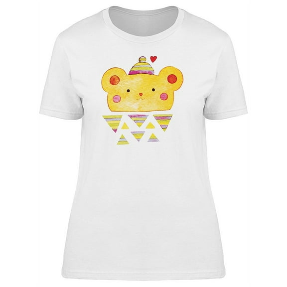 Cute Yellow Bear Doodle T-Shirt Women -Image by Shutterstock, Female Medium