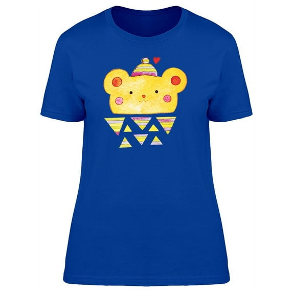 Cute Yellow Bear Doodle T-Shirt Women -Image by Shutterstock, Female Medium