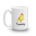 thumbnail image 1 of Cute Yellow Canary Pet Bird Print Coffee & Tea Mug, Products, Supplies, Accessories And Giftables For Birds Lover Men & Women (15oz), 1 of 3
