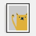 thumbnail image 1 of Cute Yellow Cat - Illustration Cat Animal Minimalist Humor Modern Art Pop Art Black Framed Wall Art Print 11 x 14 inches, 1 of 1