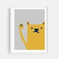 thumbnail image 1 of Cute Yellow Cat - Illustration Cat Animal Minimalist Humor Modern Art Pop Art White Framed Wall Art Print 6 x 8 inches, 1 of 1