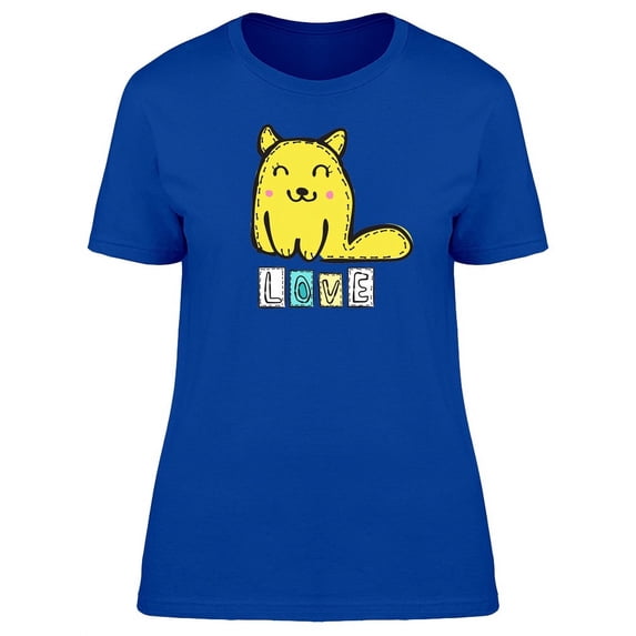 Cute Yellow Cat T-Shirt Women -Image by Shutterstock, Female Medium