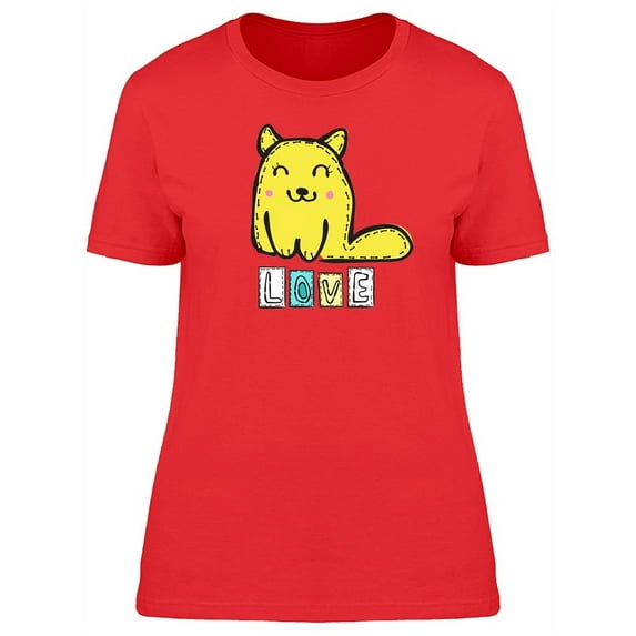 Cute Yellow Cat T-Shirt Women -Image by Shutterstock, Female x-Large