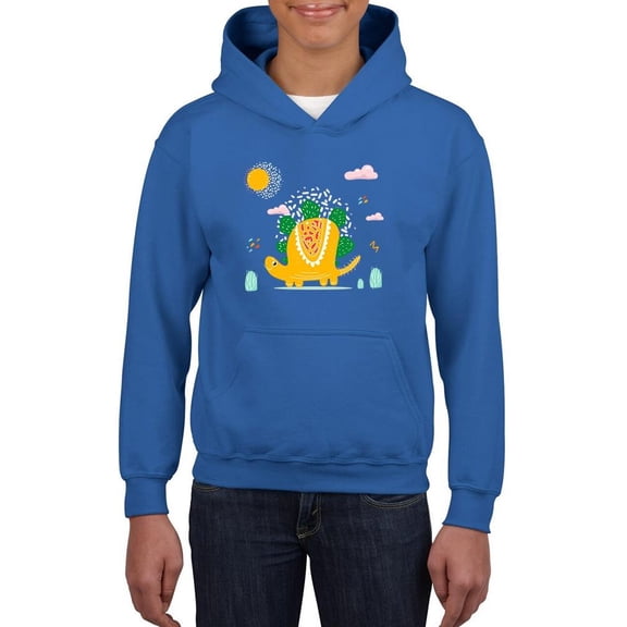 Cute Yellow Dino Hoodie Juniors -Image by Shutterstock,  Large