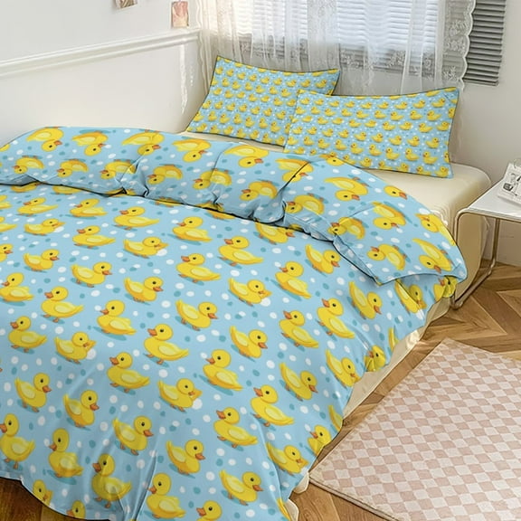 Cute Yellow Duck (31) Bedding Set Couple Bedclothes Pillowcase Customized Home Textiles Bed Set for Bedroom Decoration