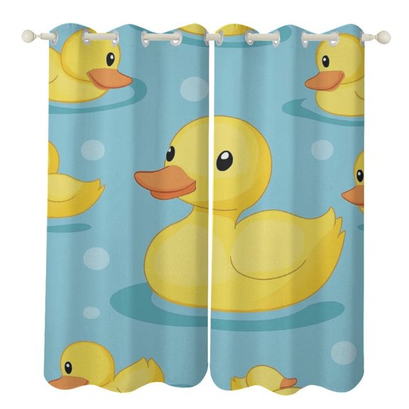 Cute Yellow Duck (4) Blackout Window Curtains for Bedroom Living Room Kicthen High Shading 2 Panels