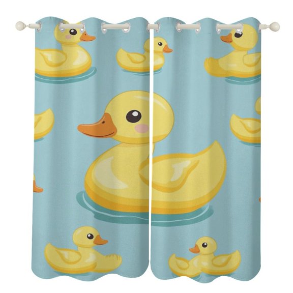 Cute Yellow Duck (6) Blackout Window Curtains for Bedroom Living Room Kicthen High Shading 2 Panels
