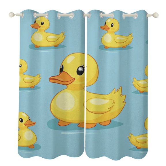 Cute Yellow Duck (7) Blackout Window Curtains for Bedroom Living Room Kicthen High Shading 2 Panels