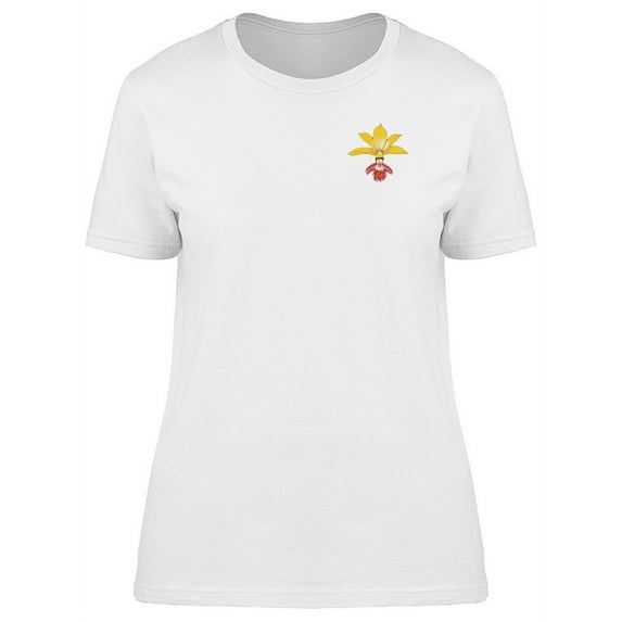 Cute Yellow Exotic Orchid Flower T-Shirt Women -Image by Shutterstock, Female Medium