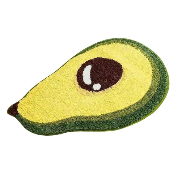 Cute Yellow Half Round Fruit Rug Home Decor Cozy Soft Floor Rugs for Kids Room Bedroom Kitchen Doorway Indoor Rug Non Slip Bath Mats for Bathroom Washable 16x24inch