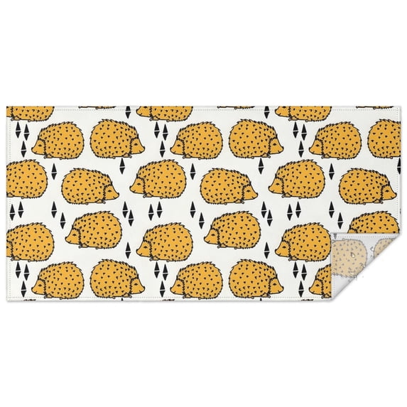 Cute Yellow Hedgehog Pattern Rectangle Tablecloth 60"x120",Waterproof Polyester Rectangle Table Cloth, Wipeable Spillproof Polyester Tablecloth for Dining, Camping, Indoor and Outdoor