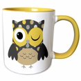 thumbnail image 1 of 3drose, Cute Yellow Polka Dot Owl, 15oz Two-tone Yellow Mug, 1 of 6