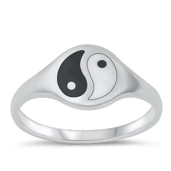 Cute Yin Yang Peace Spirituality Ring .925 Sterling Silver Band Jewelry Female Male Unisex Size 9