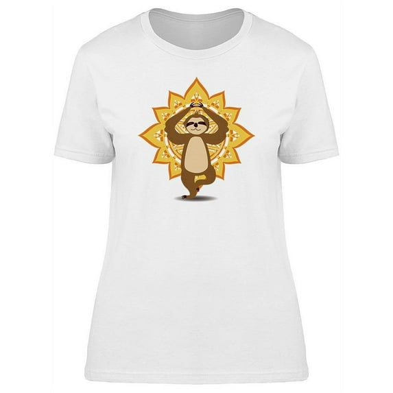 Cute Yoga Sloth T-Shirt Women -Image by Shutterstock, Female x-Large