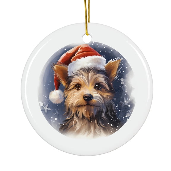 Cute York Dog Magical Season Treasure For Gifts And Surprises Hanging Round Ornament