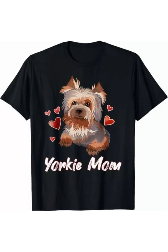 Cute Yorkie Mom Illustration Yorkshire Terrier Lover T-Shirt, Pet Lover Tees Unisex S-5XL Hot Trending Shirt, Vintage Birthday Gift