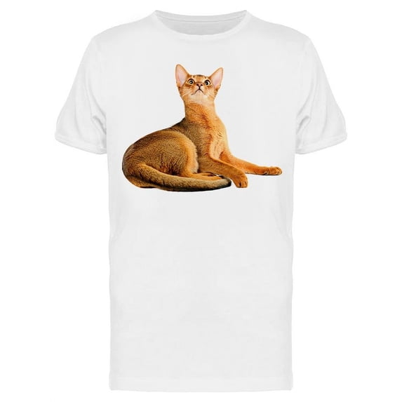 Cute Young Cat Looking Up T-Shirt Men -Image by Shutterstock Men T-Shirt, Male Medium