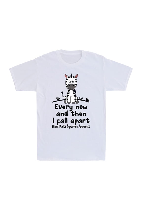 Cute Zebra Every Now And Then I Fall Apart EDS Awareness Inspired Men's T-Shirt
