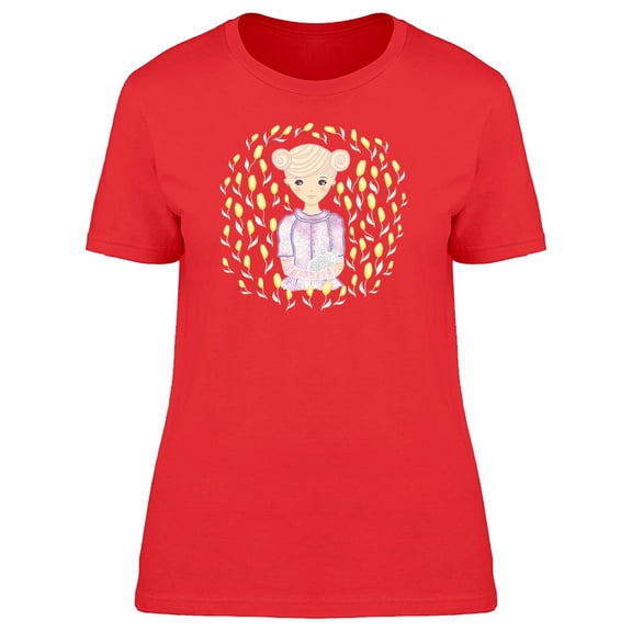 Cute Zodiac Aries Girl Cartoon T-Shirt Women -Image by Shutterstock, Female Medium