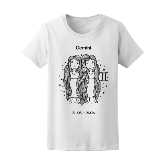 Cute Zodiac Sign Gemini Women T-Shirt - Image by Shutterstock, Female Medium