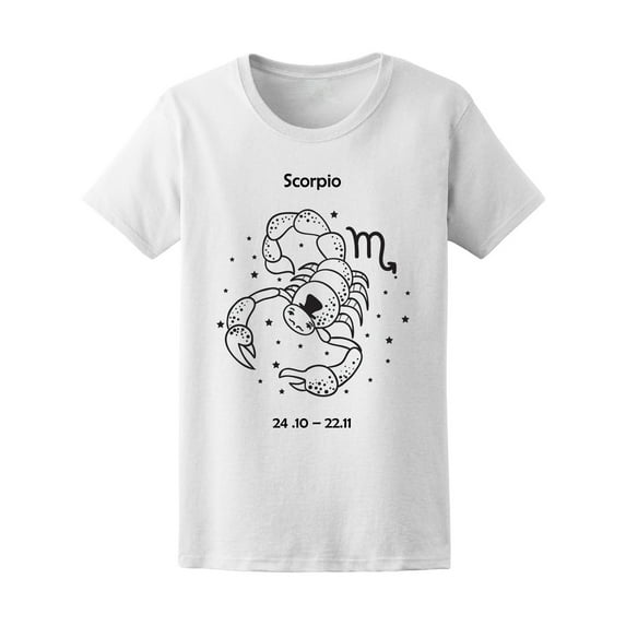 Cute Zodiac Sign Scorpio Women T-Shirt - Image by Shutterstock, Female Medium