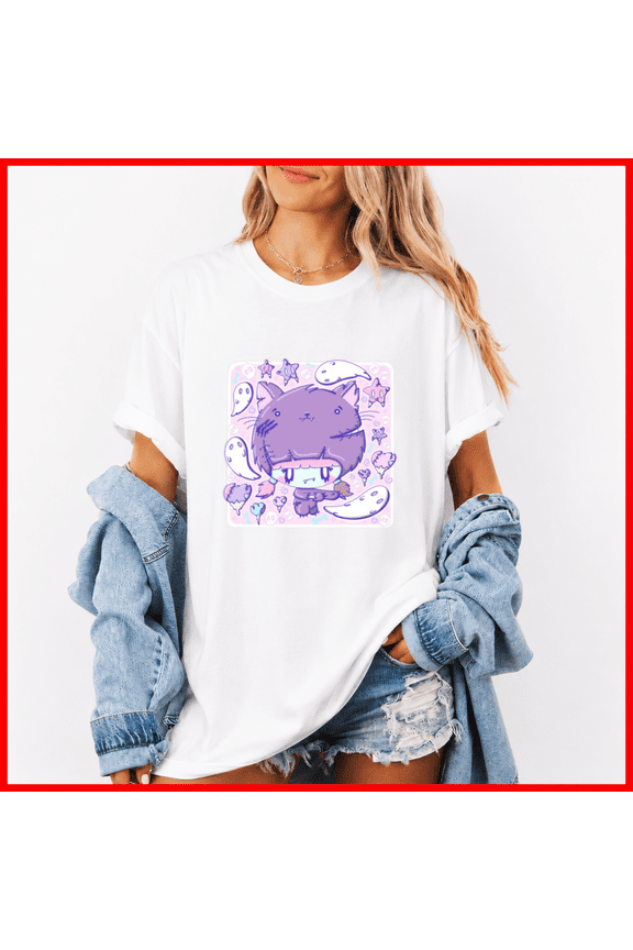 Cute Zombie Cat Bubble Head Kawaii Creep Aesthetic Unisex T-Shirt, up to size 5XL