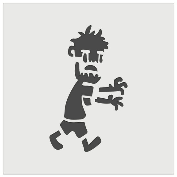 Cute Zombie Monster Undead Walking Halloween DIY Cookie Wall Craft Stencil - 3.5 Inch