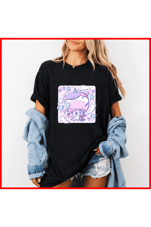Cute Zombie Unicorn Bubble Head Creep Kawaii Aesthetic Unisex T-Shirt, up to size 5XL