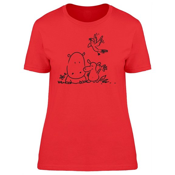 Cute Zoo Animals Cartoon T-Shirt Women -Image by Shutterstock, Female Medium