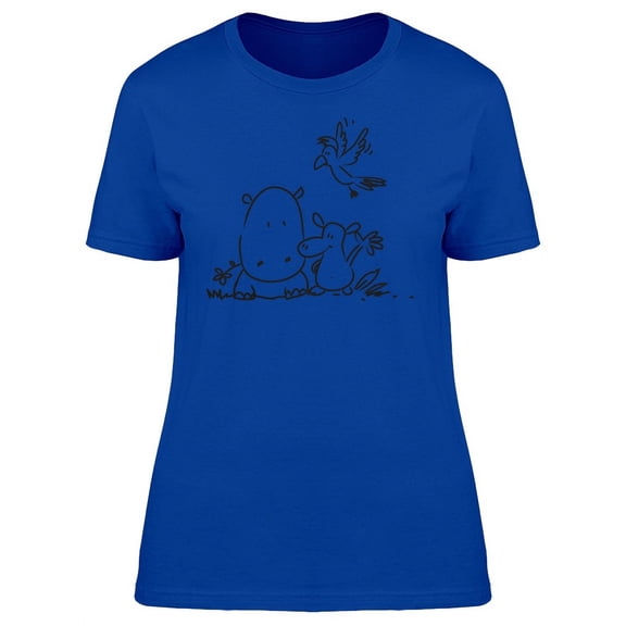 Cute Zoo Animals Cartoon T-Shirt Women -Image by Shutterstock, Female x-Large