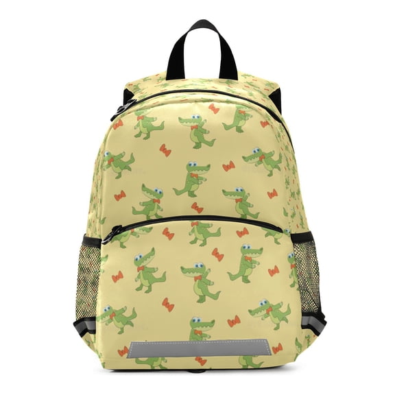 Cute alligator bow pattern Student Laptop Backpack For Middle Teen Bookbag Travel Daypack