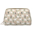 thumbnail image 1 of Cute alpaca Makeup Bag, Large Capacity Travel Cosmetic Bag for Women Girls- Travel Toiletry Bag Leather Portable Waterproof Makeup Case Organizer with Handle, 1 of 4