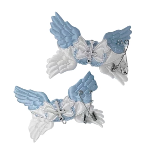 Cute and Adaptable Hair Accessory with Delicate Decoration Unique Blue Wing Hair Accessory Soft Angel Wing Hair Clip
