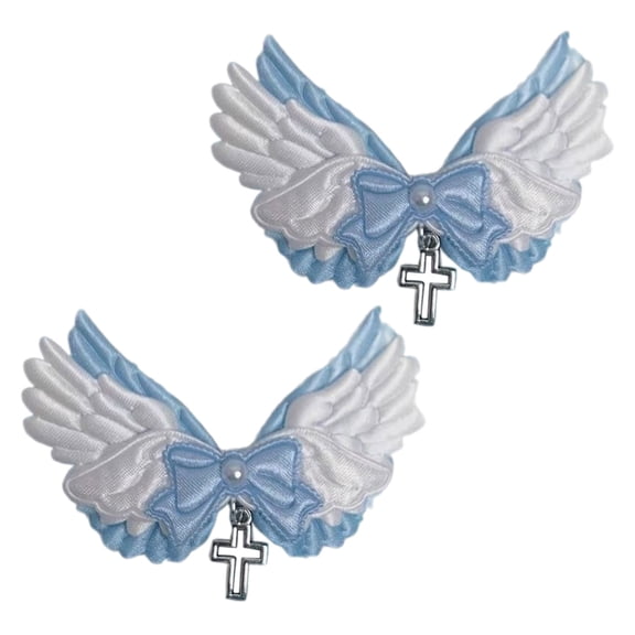 Cute and Adaptable Hair Accessory with Delicate Decoration Unique Blue Wing Hair Accessory Soft Angel Wing Hair Clip