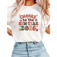 thumbnail image 1 of Cute and Coloful Letter Cheers 2026 Theme Graphic Tee T Shirt Tops Regular Fit Short Sleeve Round Neck White S-5XL, 1 of 4