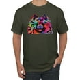 thumbnail image 1 of Cute and Colorful Pomeranian Dog Animal Lover Men's Graphic T-Shirt, Military Green, Small, 1 of 3