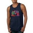 thumbnail image 1 of Cute and Colorful Pomeranian Dog Animal Lover Mens Graphic Tank Top, Navy, Medium, 1 of 3