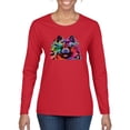 thumbnail image 1 of Cute and Colorful Pomeranian Dog Animal Lover Womens Graphic Long Sleeve T-Shirt, Red, Large, 1 of 3