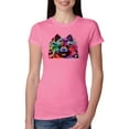 thumbnail image 1 of Cute and Colorful Pomeranian Dog Animal Lover Womens Slim Fit Junior Tee, Hot Pink, X-Large, 1 of 3